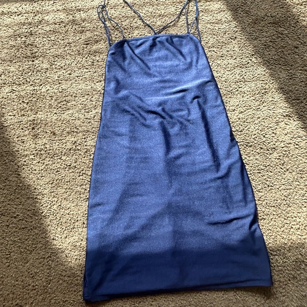 Blue fitted dress